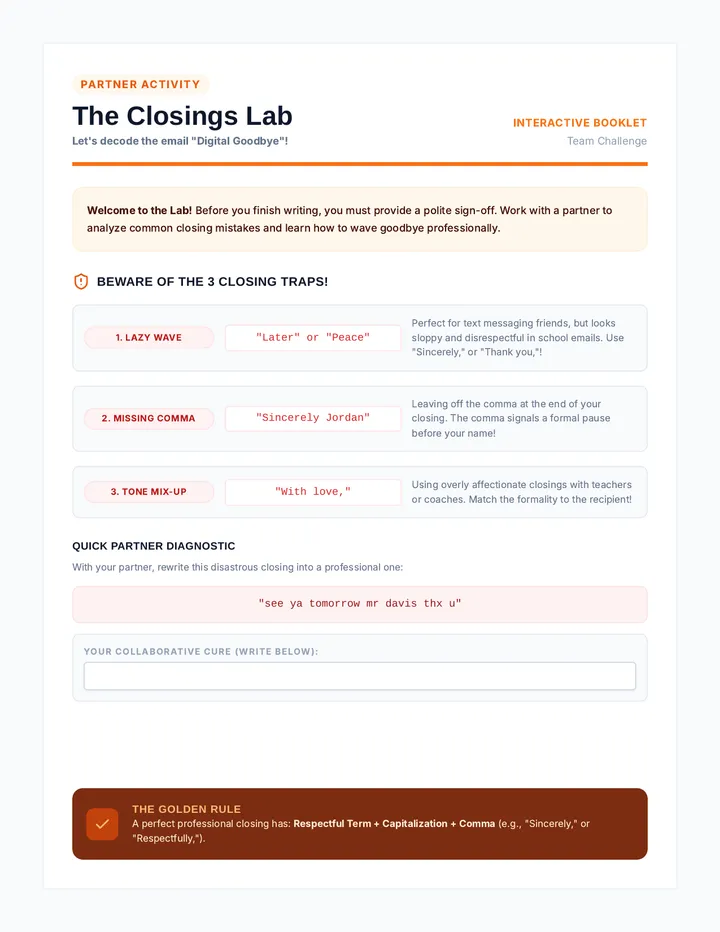 Closings Activity Guide