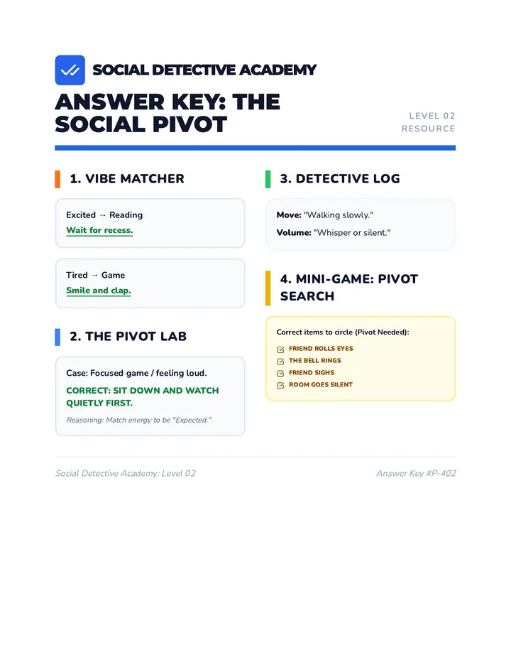 Pivot Mission Answer Key