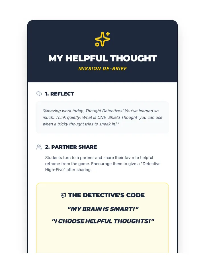 Thought Detectives Cool Down Activity