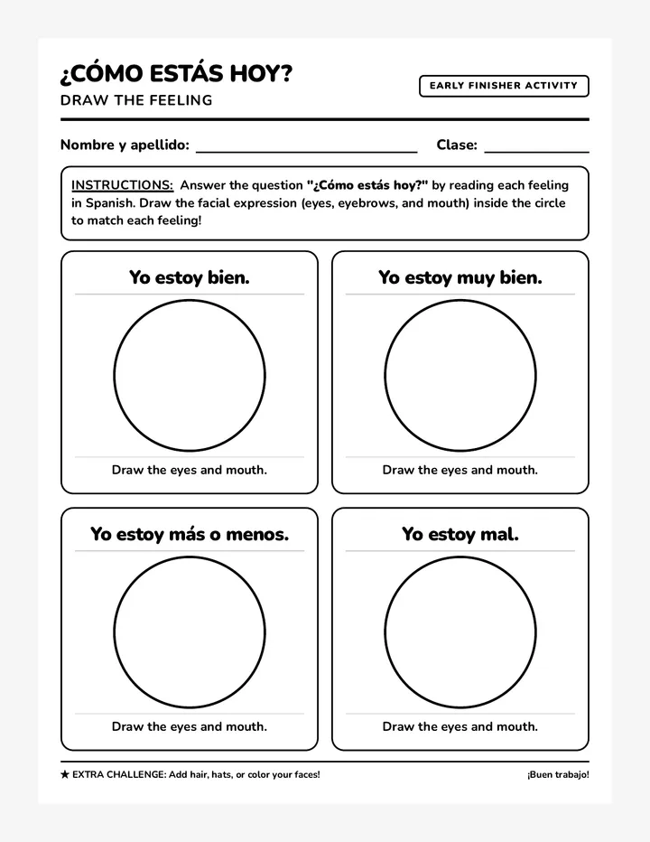 Draw the Feeling Worksheet