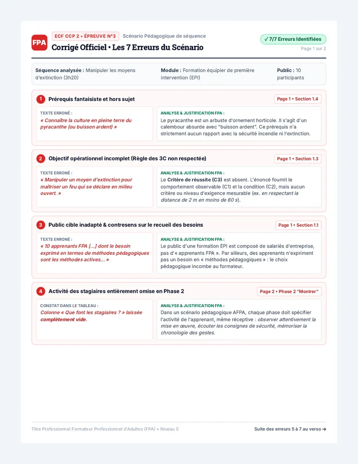 Scenario Sans Fautes Corrige