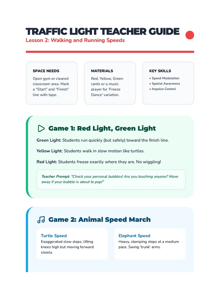 Traffic Light Teacher Guide