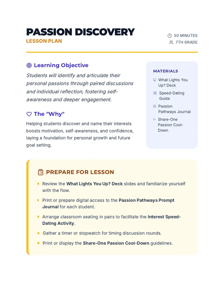 Passion Discovery Plan