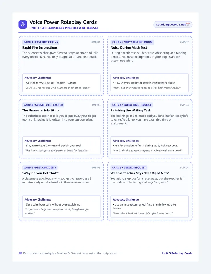 Voice Power Roleplay Cards