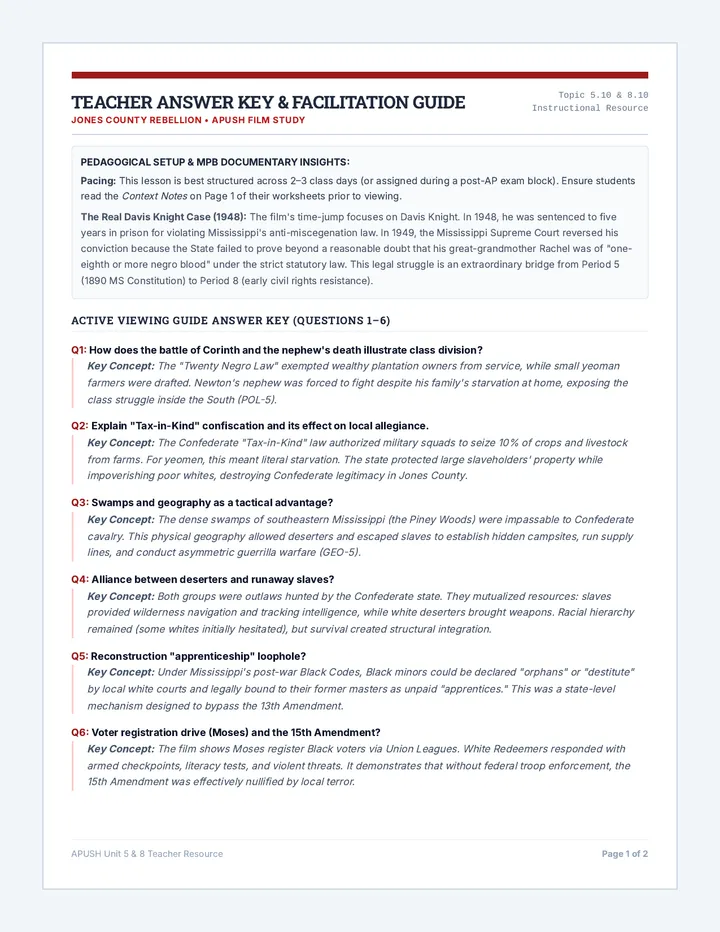 Jones Rebellion Teacher Guide page 1