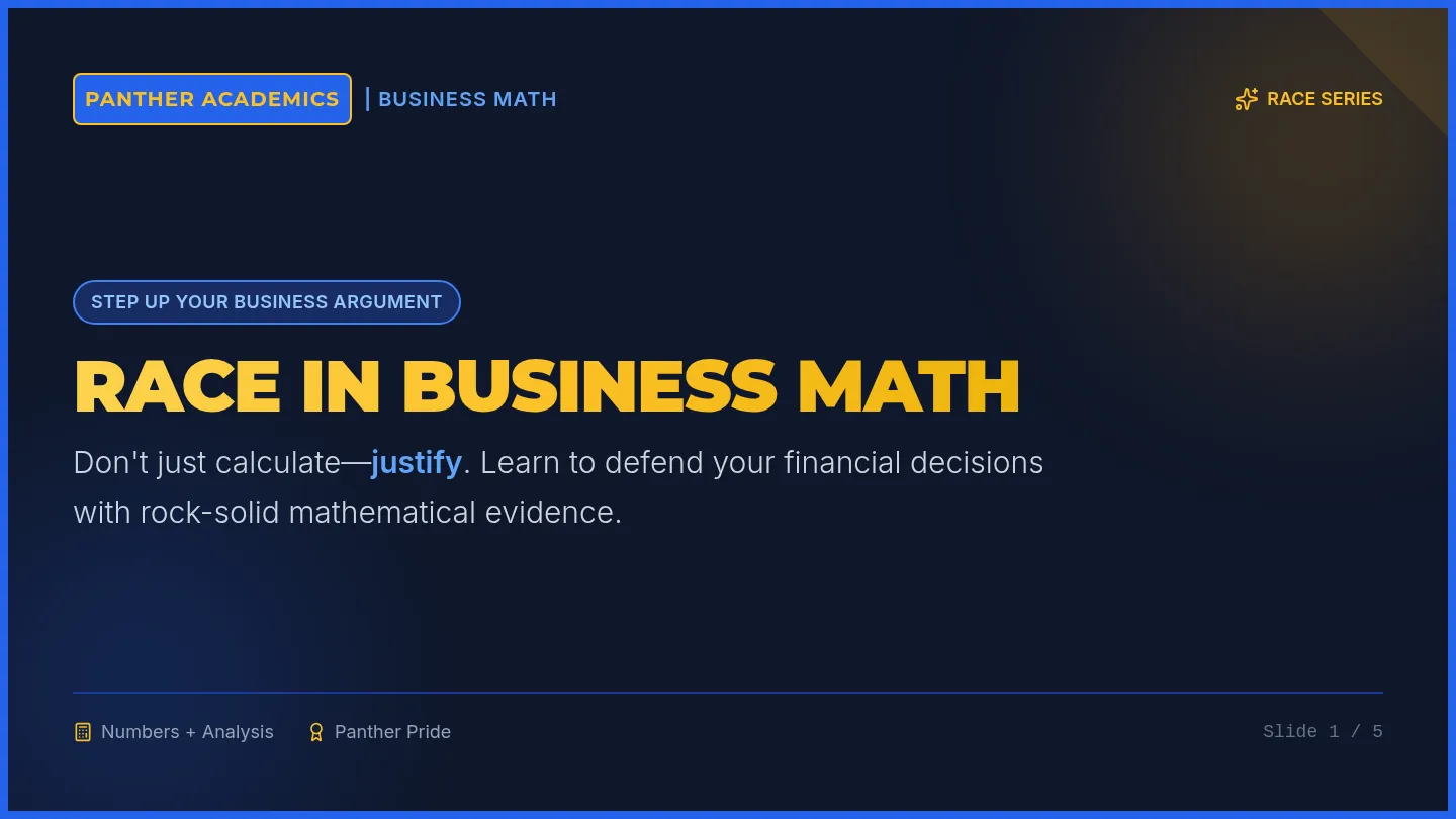 Business Math RACE Slides