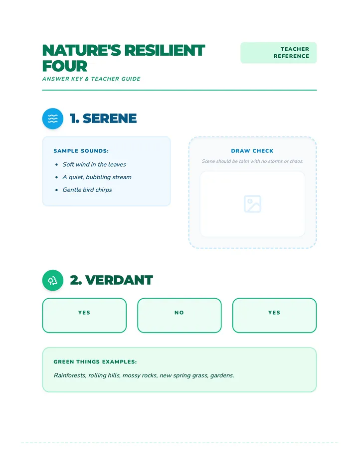 Nature Resilient Four Answer Key