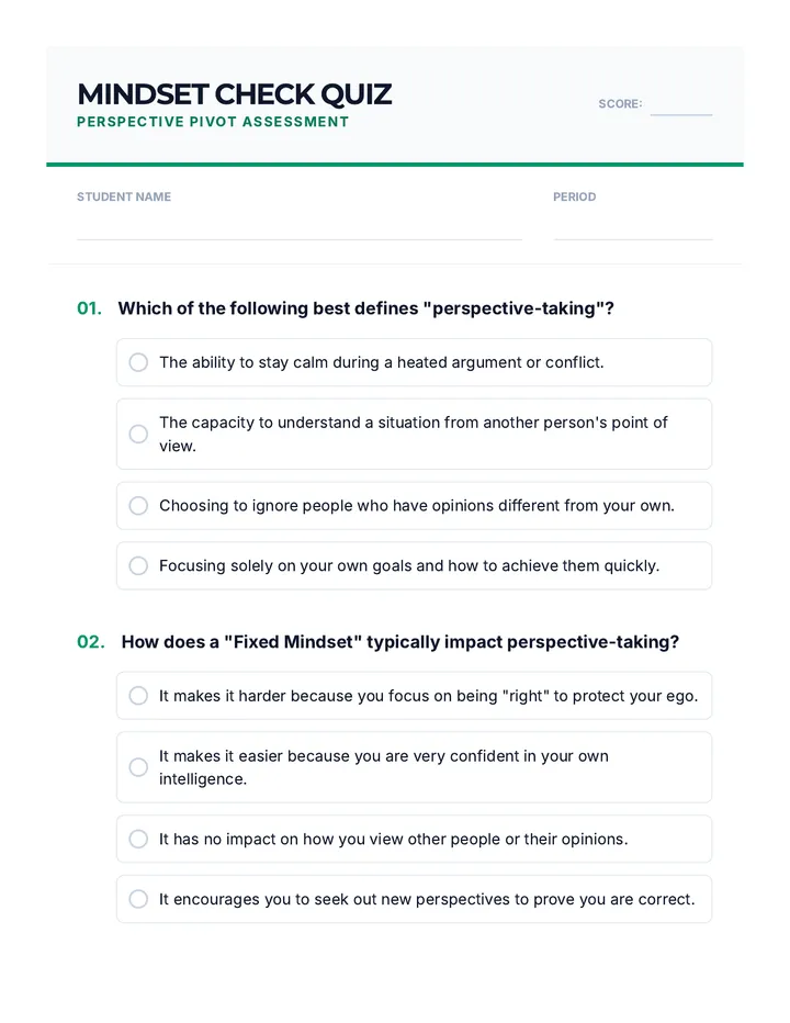 Mindset Check Quiz