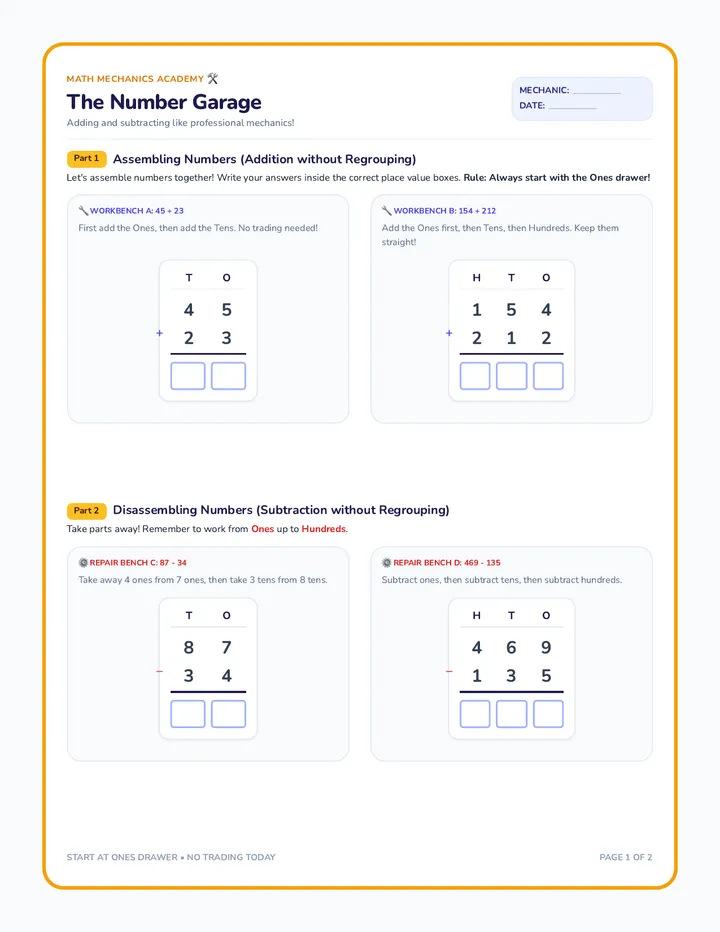 Math Mechanics Worksheet