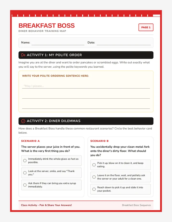 Breakfast Boss Activity
