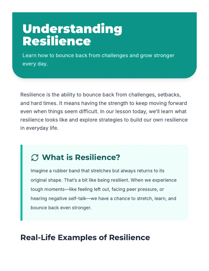 Understanding Resilience Reading English