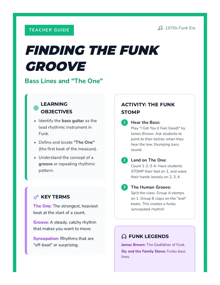 Funk Groove Teacher Guide