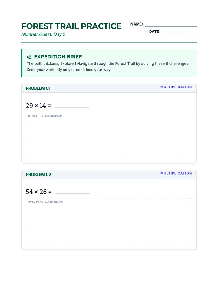 Forest Trail Worksheet