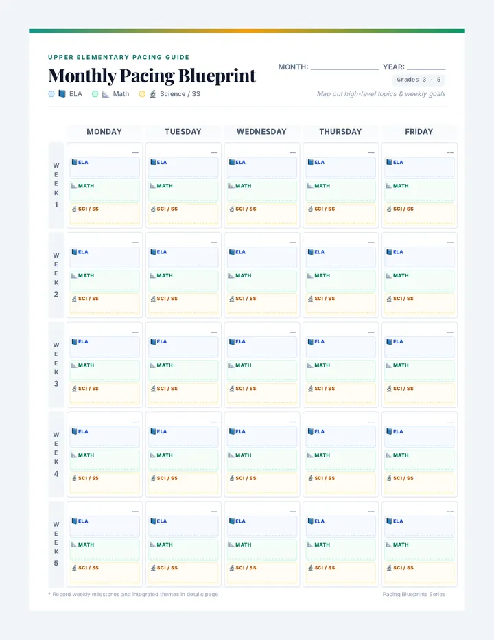 Elementary Grid Planner Document
