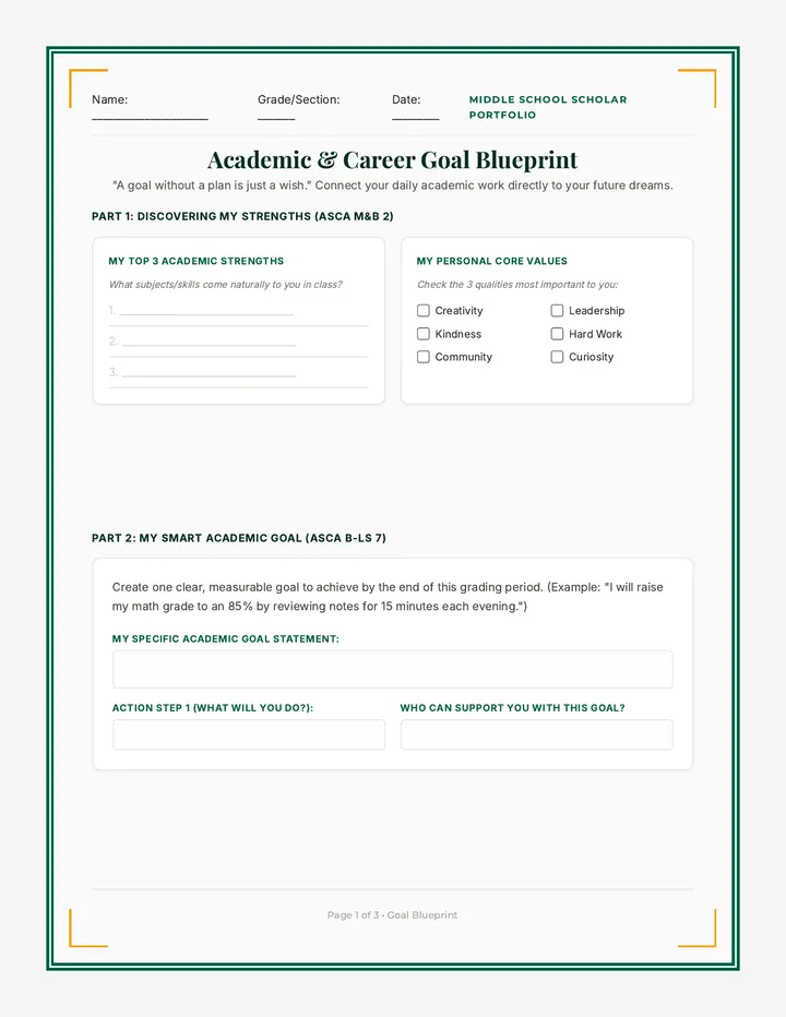 Middle School Career Portfolio