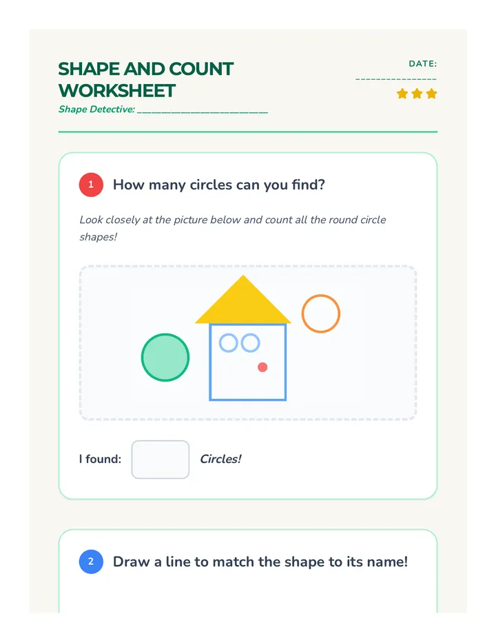 Shape Adventure Worksheet