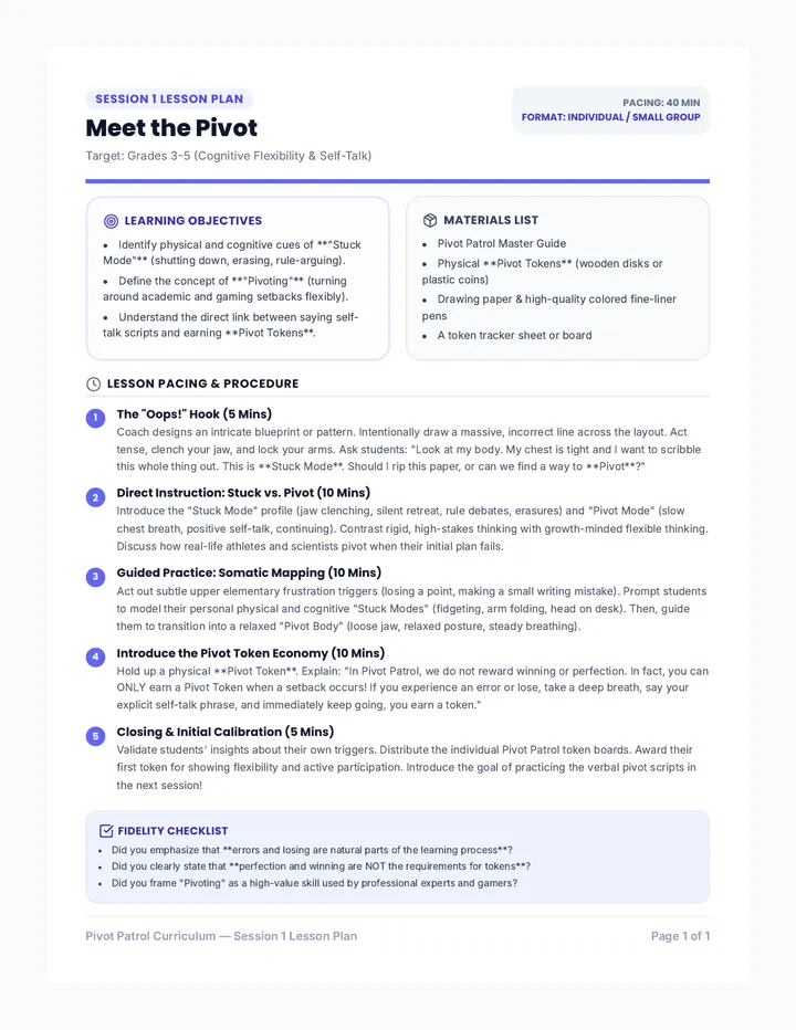 Session 1 Lesson Plan