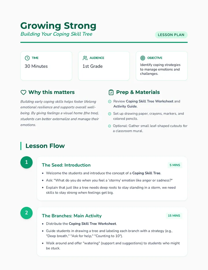 Growing Strong Lesson Plan