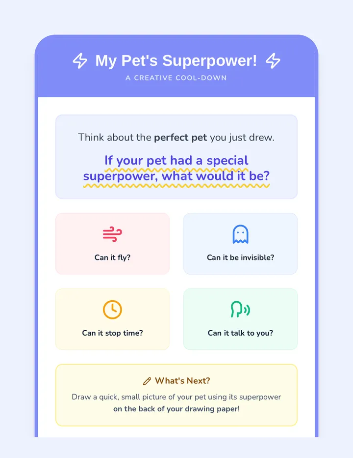 Perfect Pets Cool Down Activity
