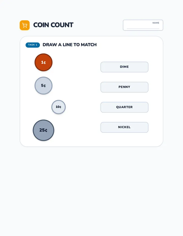 Coin Count Worksheet