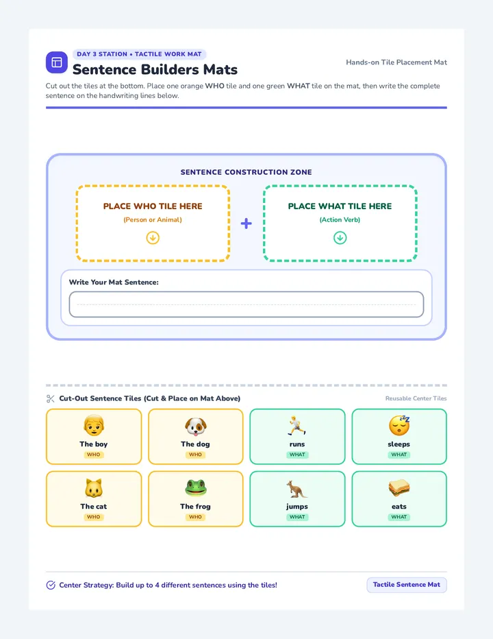 Sentence Builders Mats