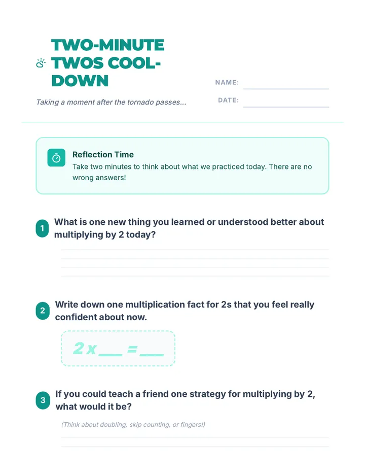 Two-Minute Twos Cool-Down