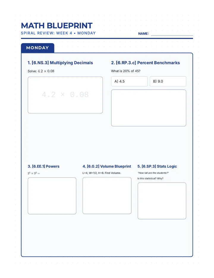 Math Blueprint Week 4 Booklet (Improved)