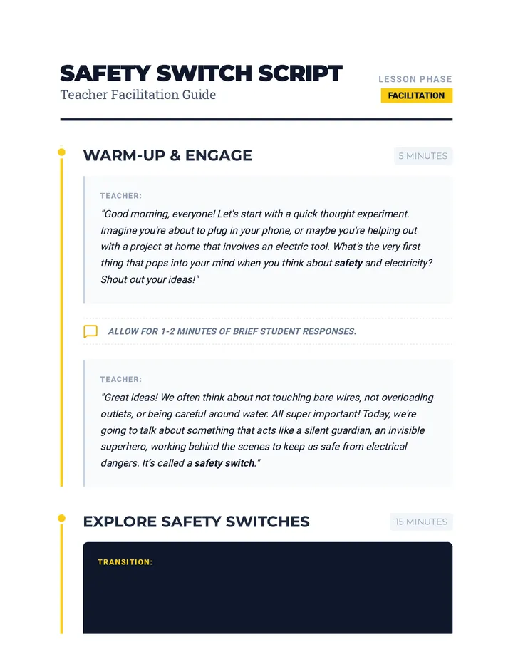 Safety Switch Facilitation Script