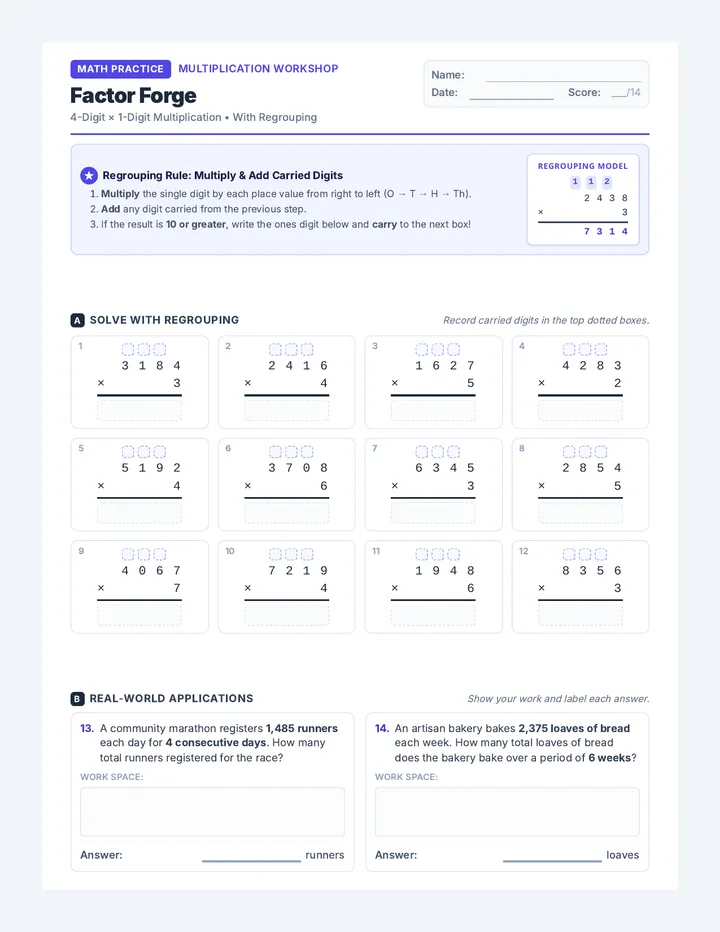 Factor Forge Worksheet