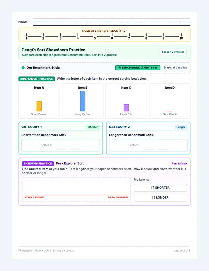 Length Sort Practice Worksheet