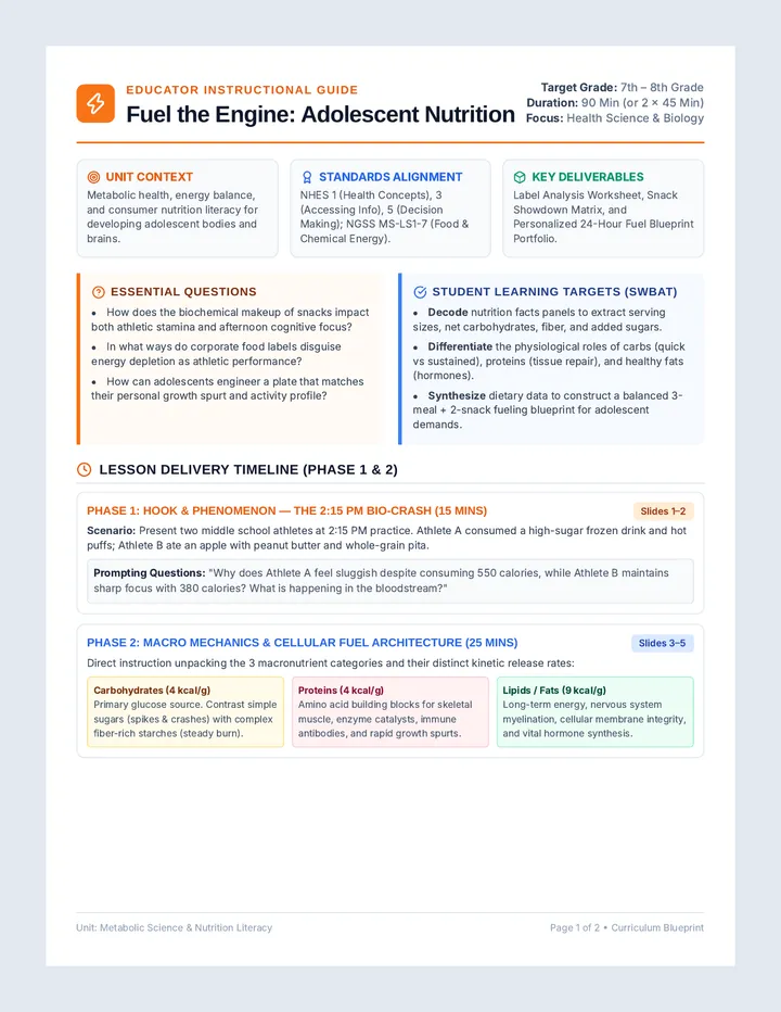 Fuel Engine Lesson Plan