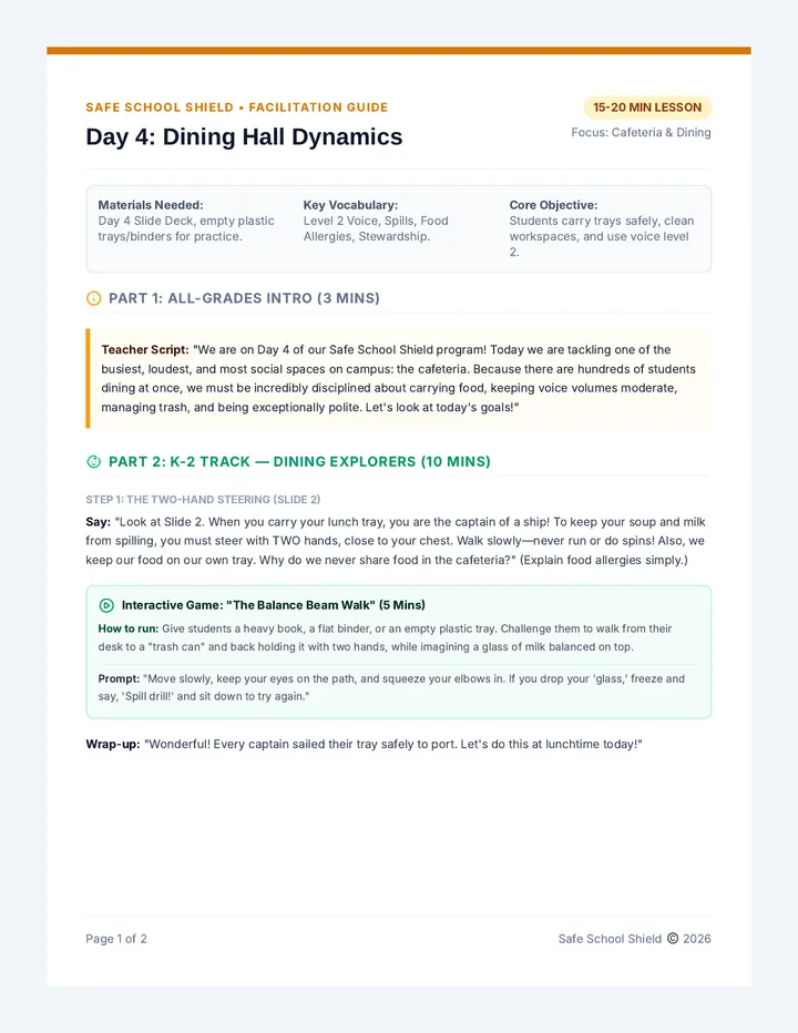 Dining Safety Script