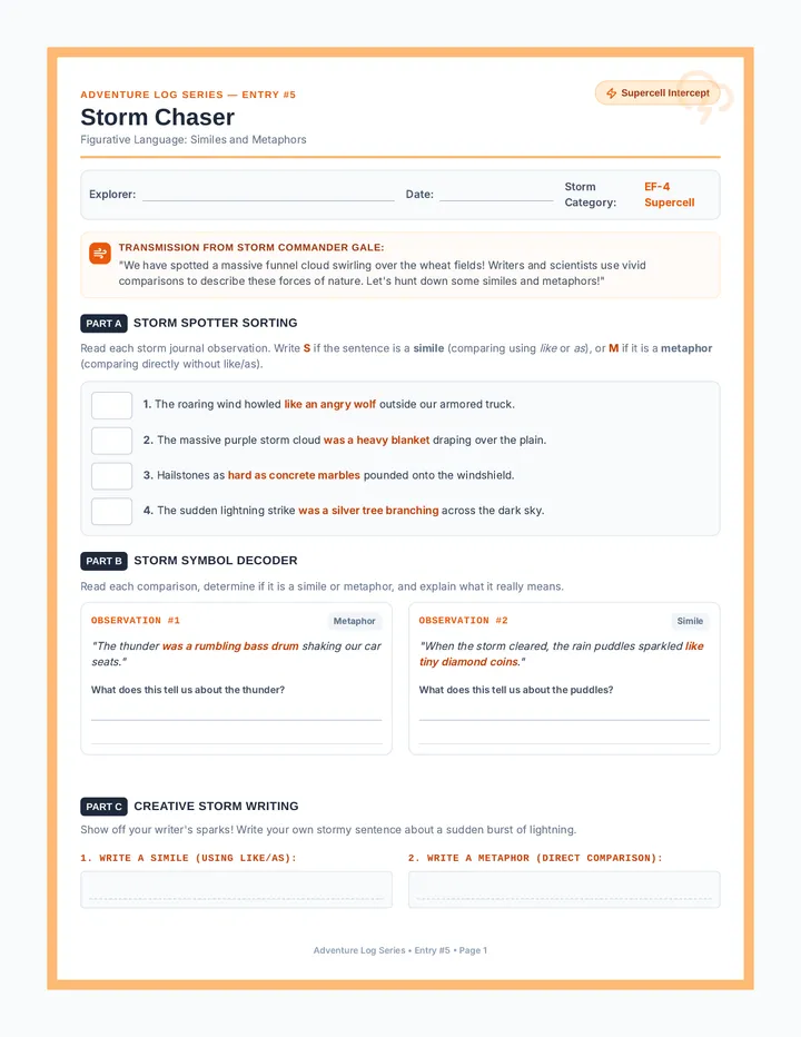 Storm Chaser Worksheet