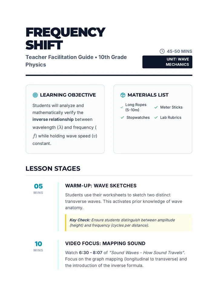 Frequency Shift Teacher Guide
