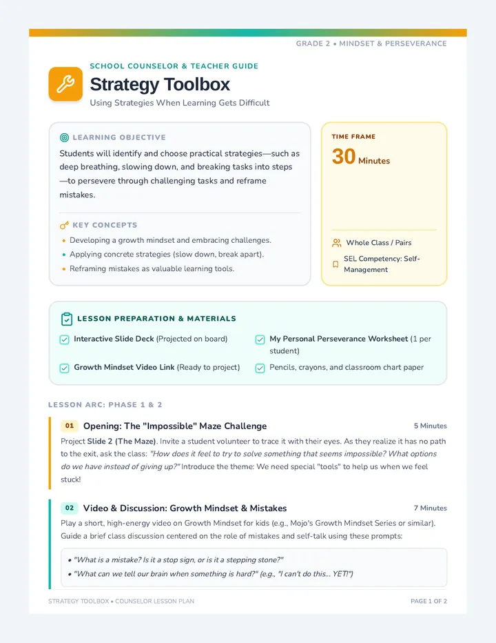 Strategy Toolbox Lesson Plan