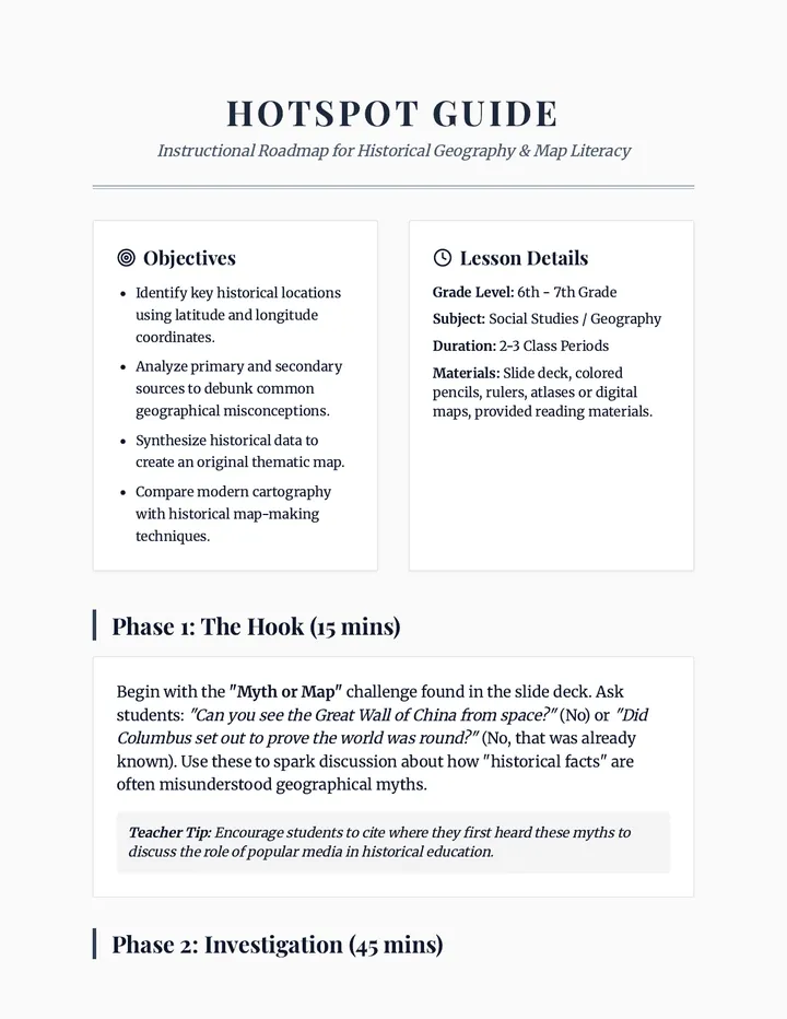 Hotspot Guide Teacher Guide