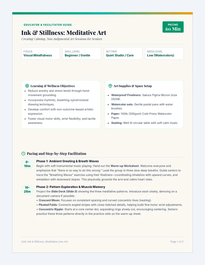 Ink Stillness Lesson Plan