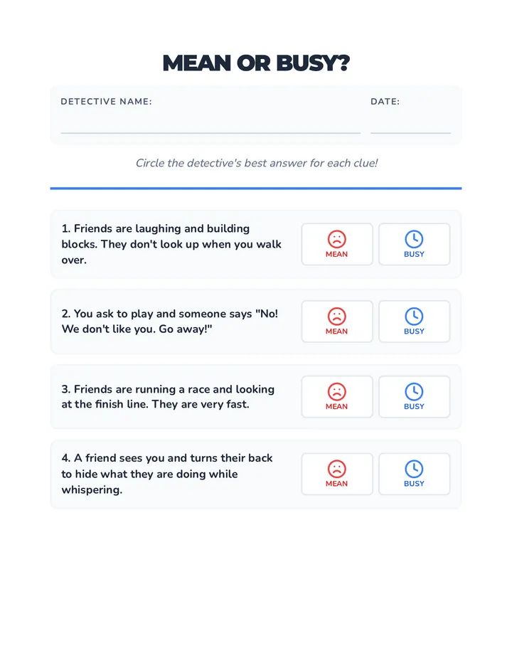Mean vs Busy Choice Board