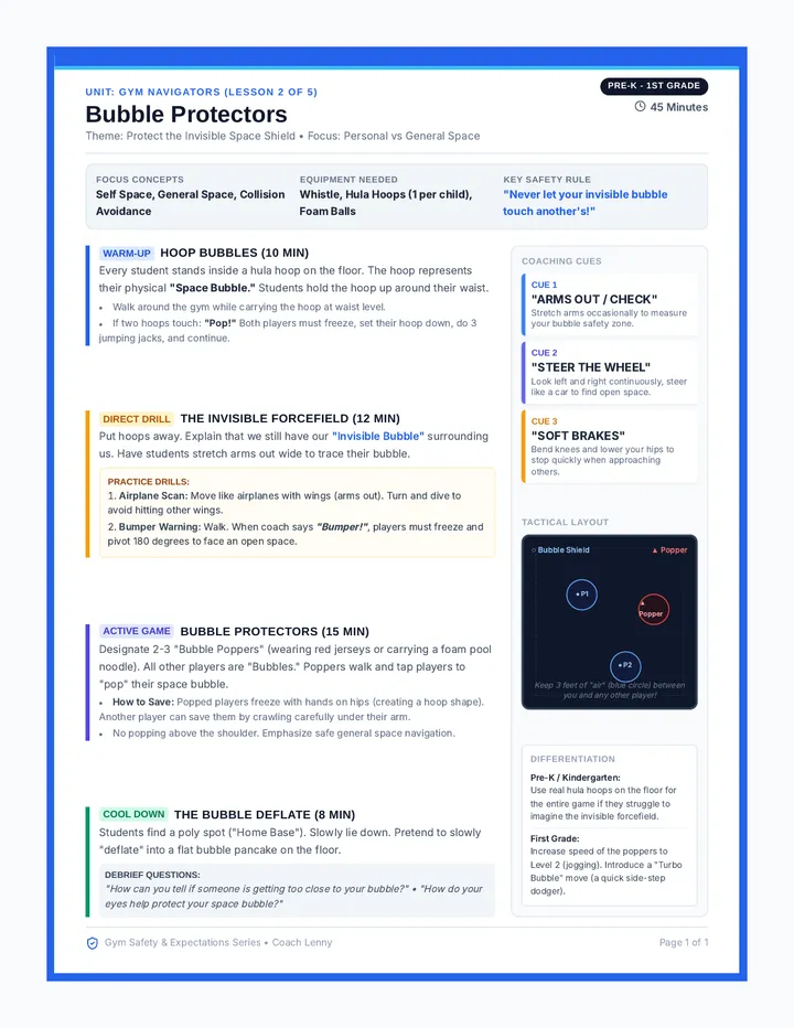 Bubble Protectors Lesson Plan