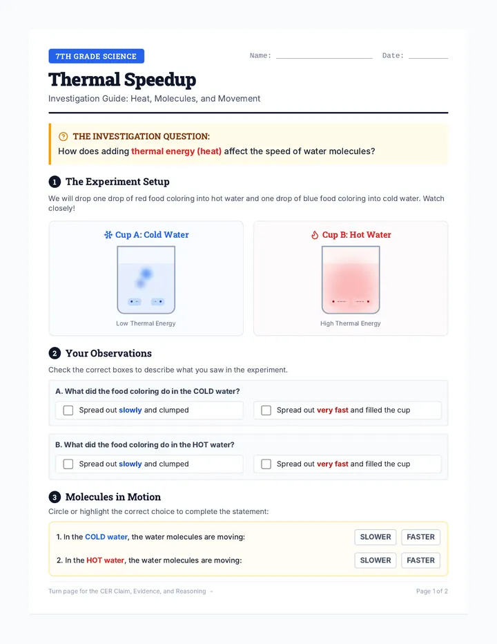 Thermal Speedup Worksheet