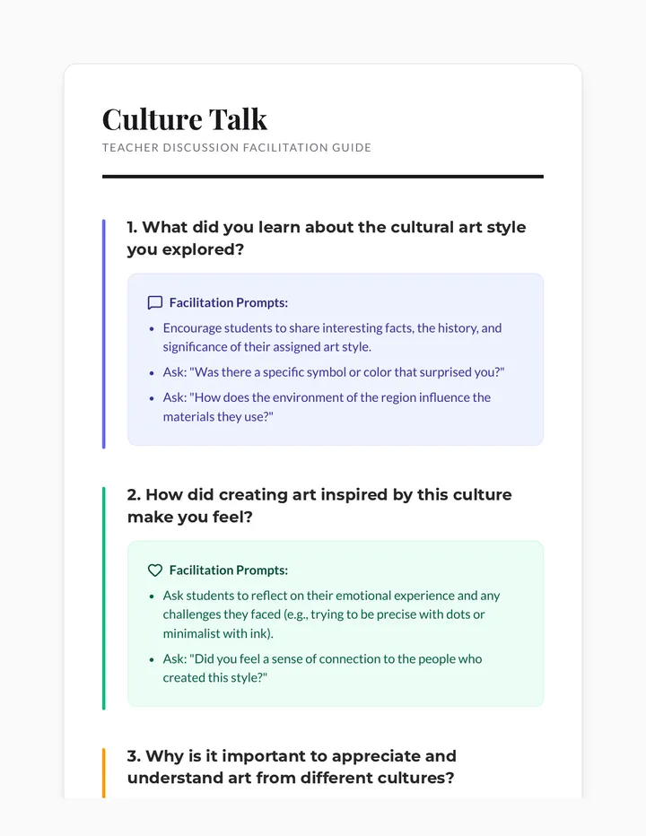 Culture Talk Discussion Guide