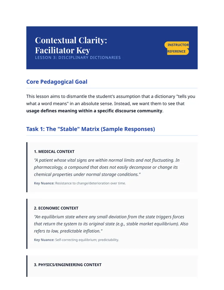 Contextual Clarity Key