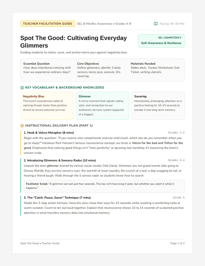 Spot The Good Teacher Guide