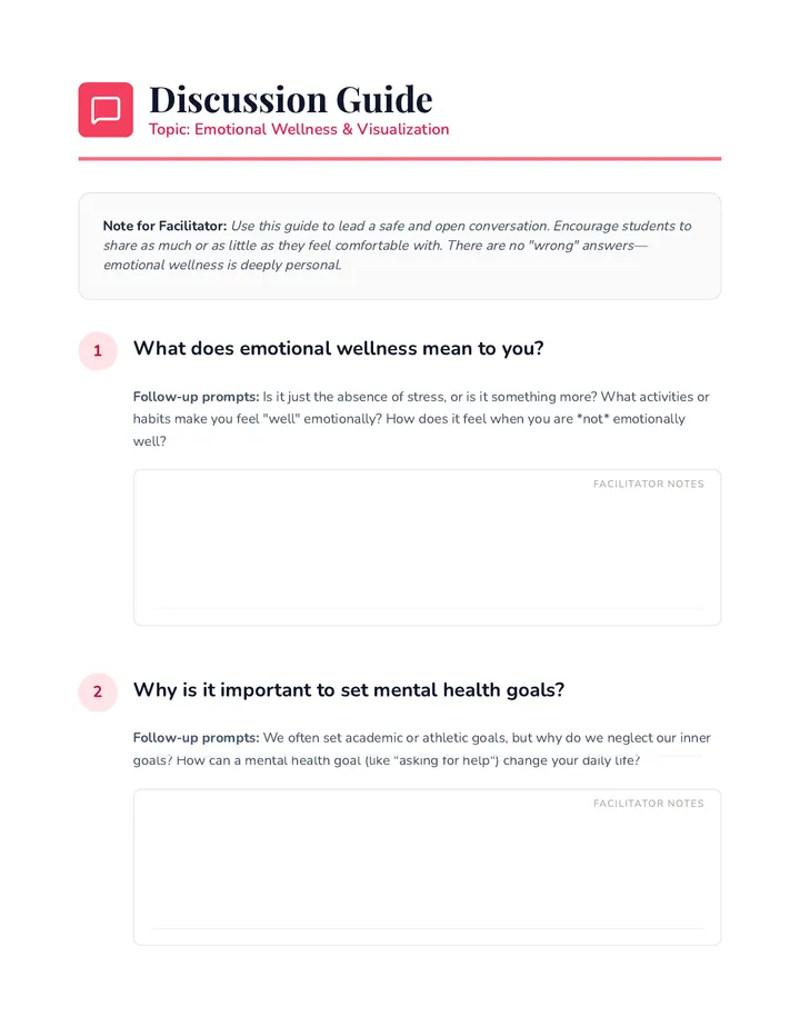 Emotional Wellness Discussion Guide