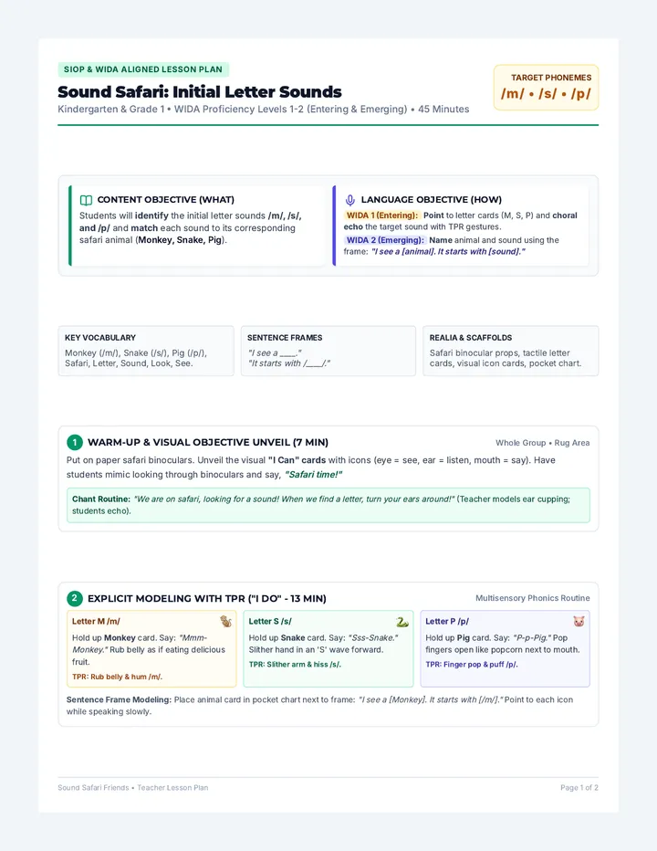 Sound Safari Lesson Plan