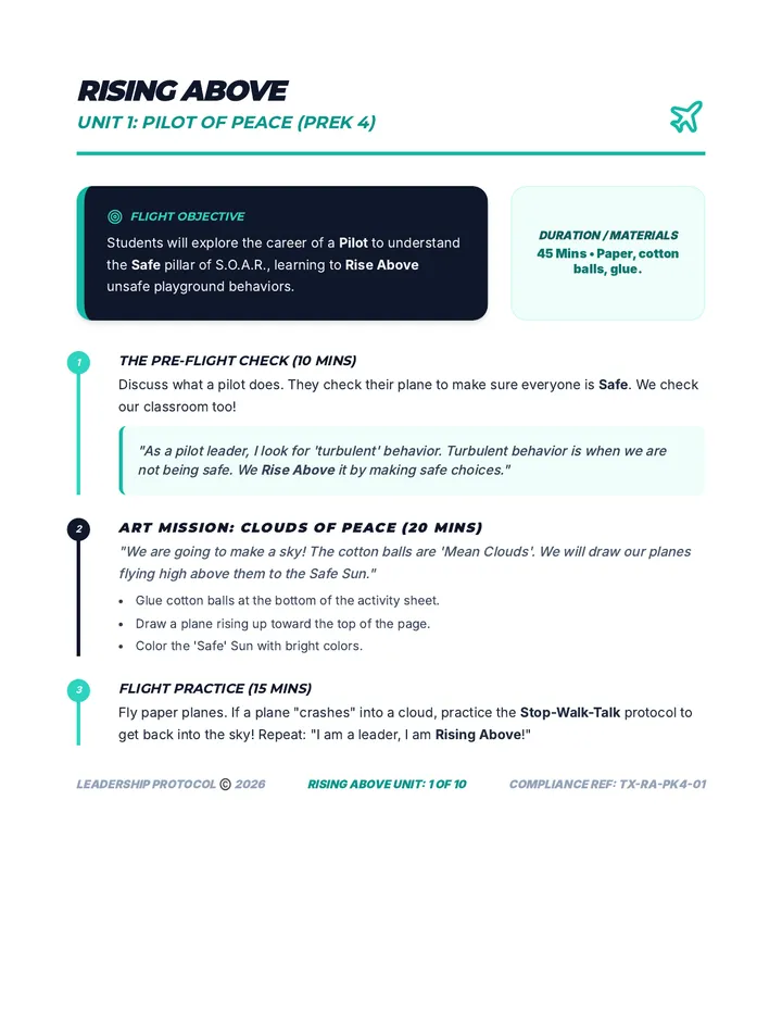 Rising Above Pilot Teacher Guide