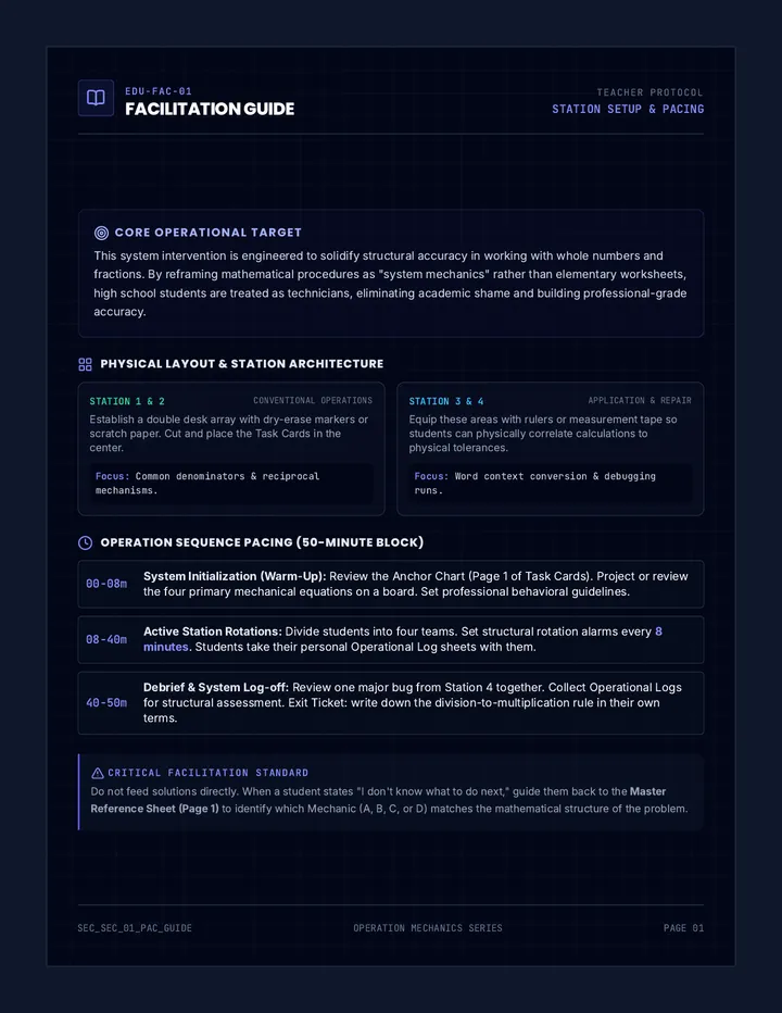 Operation Mechanics Teacher Guide