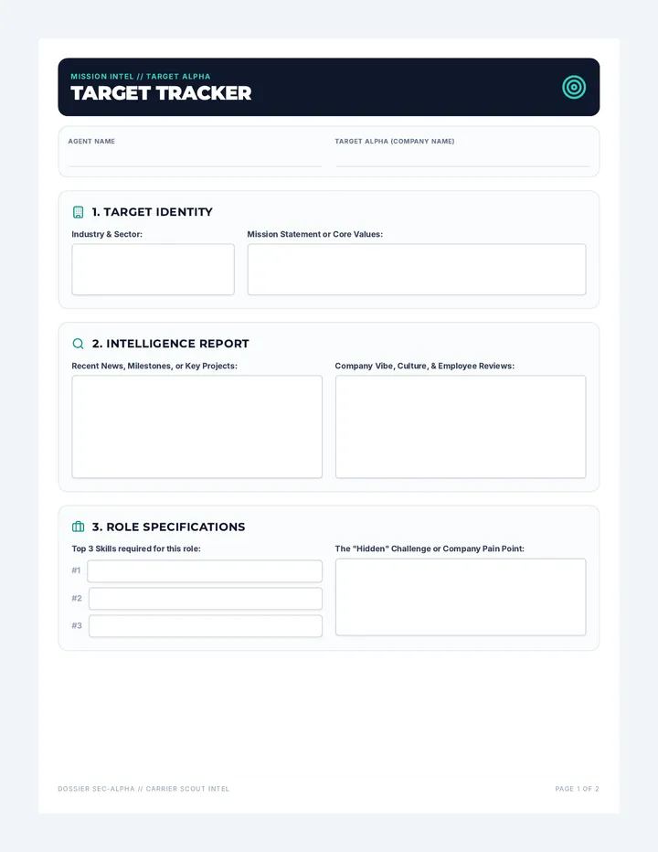 Target Tracker Worksheet