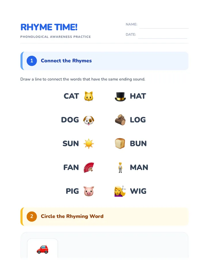 Rhyme Time Worksheet