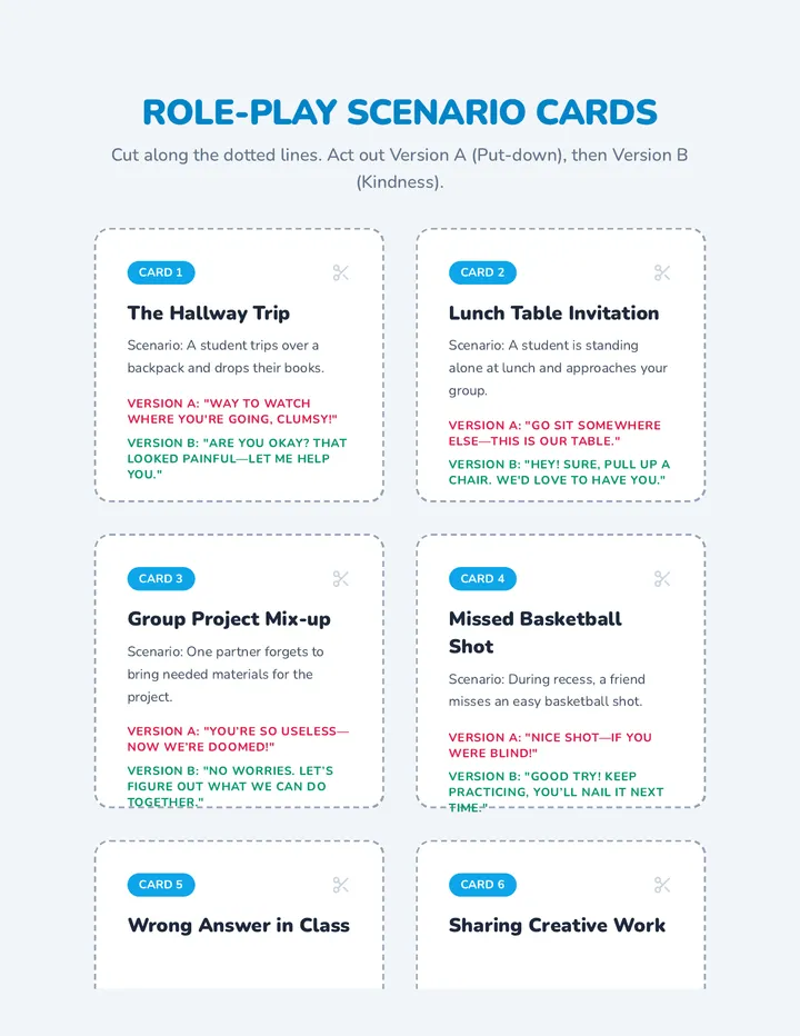 Role-Play Scenario Cards Activity